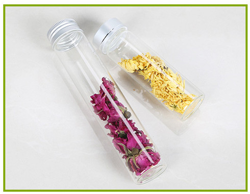 30mm Flat Bottom Borosilicate Glass test Tubes Sample Bottle with Aluminum Screw Cap