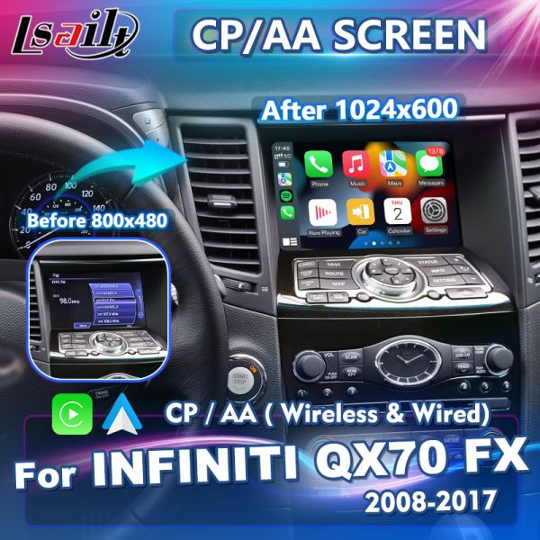 Lsailt Wireless Android Auto Multimedia Carplay Screen for 2008-2017 Infiniti FX35 FX37 FX50 FX30D FX QX70