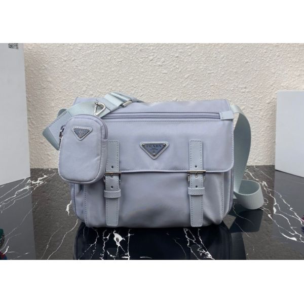 Triangle Logo Luxury Canvas Bag , Adjustable Nylon Shoulder Strap Luxury Messenger Bag