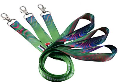 Single Custom Cotton Lanyards Floating Carabiner Mixed Blue Colors 125mm Length