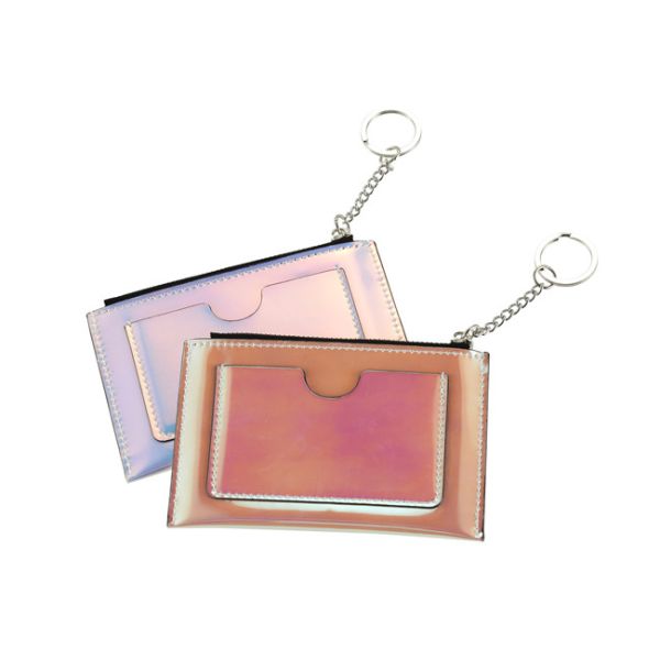 Hot Stamping Leather Credit Card Holder Womens Debossing Jelly Color
