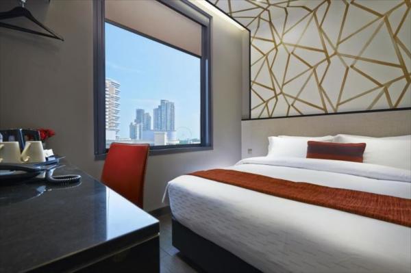 Hotel furniture for sale by melamine laminate board wall panel and bed headboard with TV cabinet tables