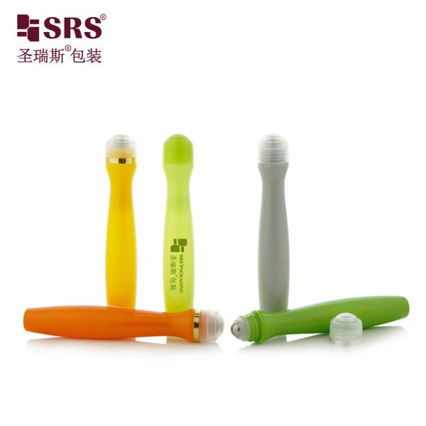 SRS8447-15ML Injection Bouteille en PETG de forme radiale de couleur personnalisée pour la personnalisation de bouteilles à rouleaux liquides anti-démangeaisons