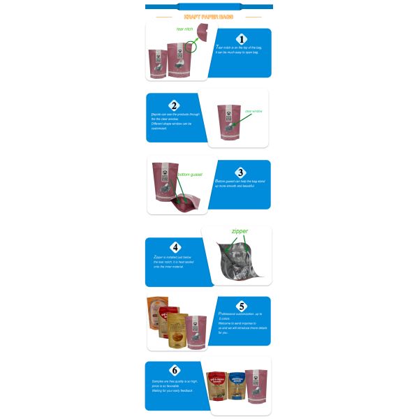 Eco Friendly Personalized Kraft Paper Bags , Snacks / Nuts Recycled Paper Bags With Window