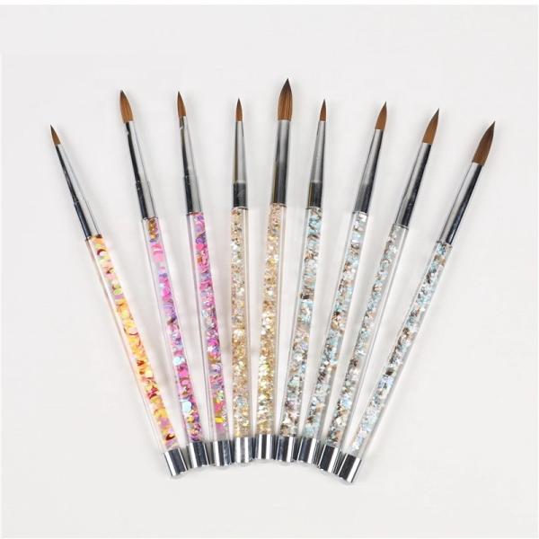 Sable Hair Acrylic Nail Brush  Liquid Glitter Handle Vegan Acrylic Nail Brush