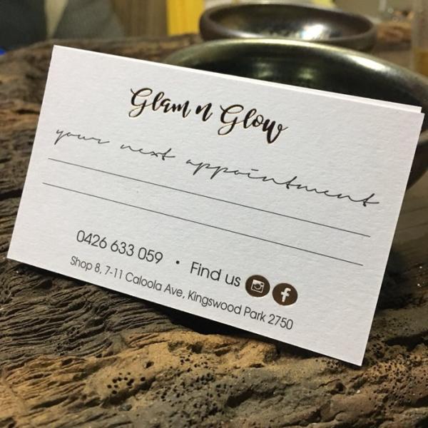 Rose Gold Custom Foil Stamped Business Cards