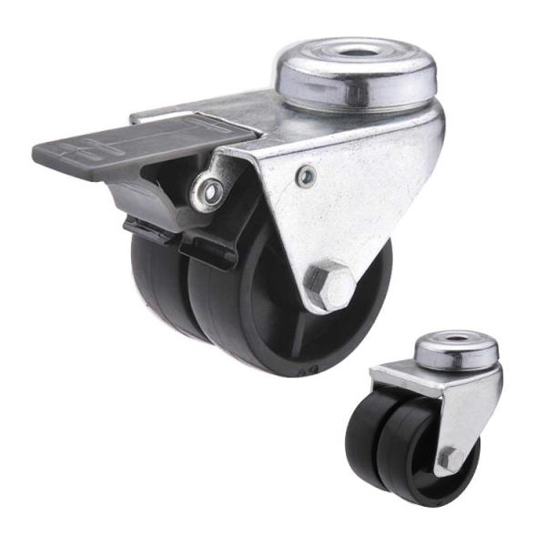 50mm Dual Wheel 70kg Capacity  Plastic Swivel Casters Wheels