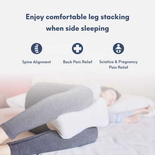 Orthopedic Knee Pillow for Side Sleepers 26*20*16cm Hypoallergenic Cover Customizable