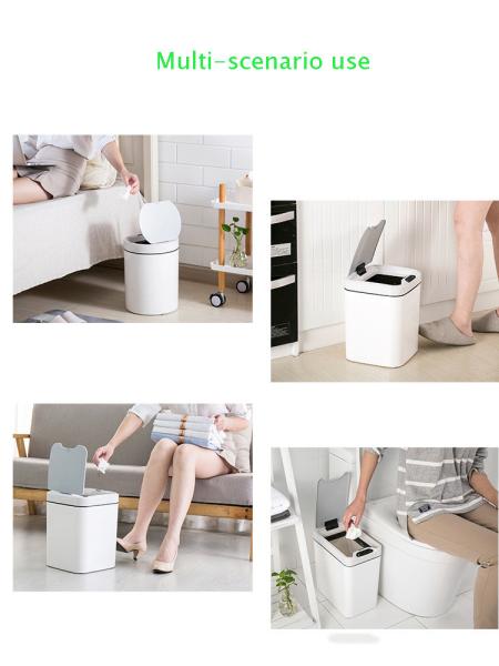 12Ltr Custom Trash Can Automatic Charging Intelligent Induction Garbage Can