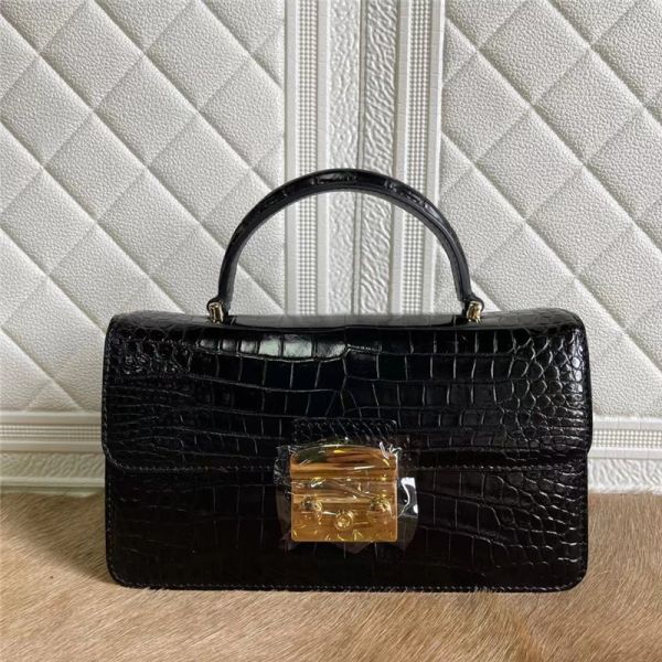 Authentic Alligator Leather Women Flap Purse Female Small Handbag Genuine Crocodile Belly Skin Lady Shoulder Bag