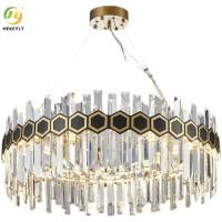 Espace libre accrochant Crystal Chandeliers moderne K9 de LED Crystal Pendant Light Matt Black