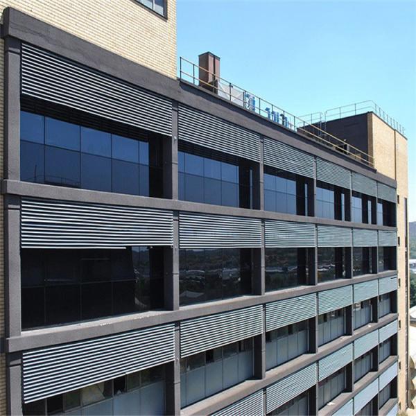 PVDF Painting Exterior Sun Louvers 132mm Horizontal Opening Pattern