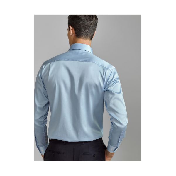 Covered Button Closure Type Long Sleeve Men's Clothing Dress Shirts for and Comfort