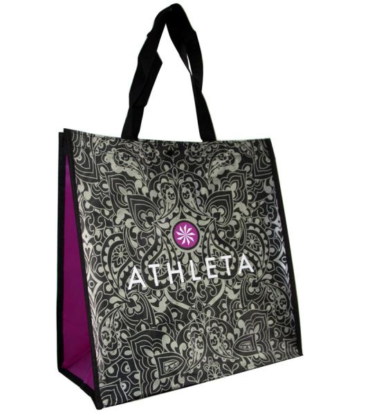 Recyclable   ATHLETA 120gsm PP Woven Shopping Bags customized design
