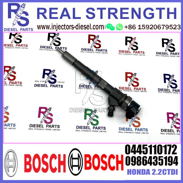 Injetor de trilho comum de combustível diesel 0445110172 0986435194 16450-RBDAE010 16450-RMAE020 para motor HONDA 2.2CTDI