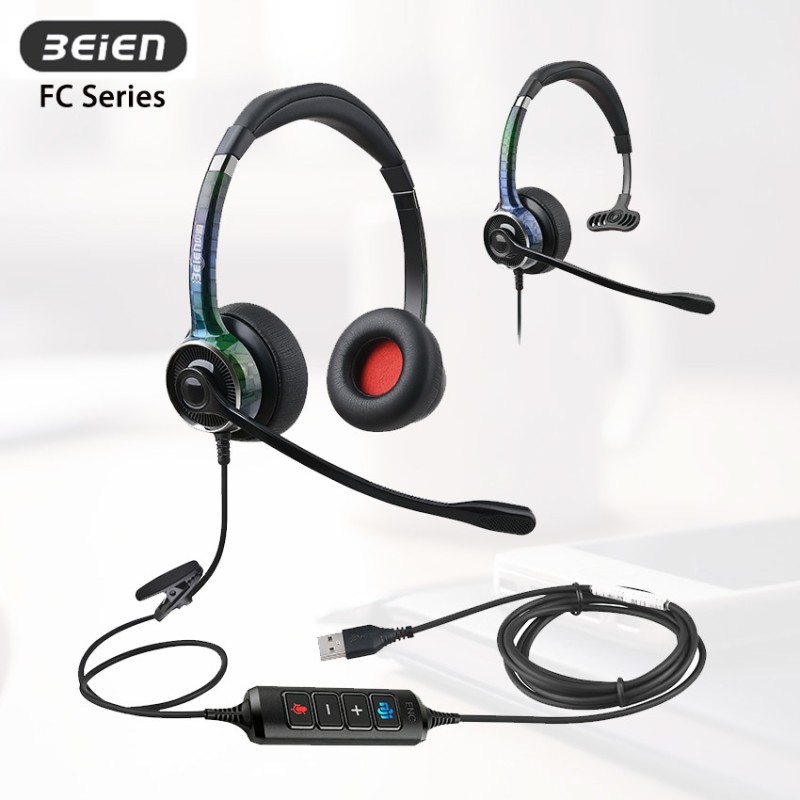 FC Series Wired Headset with ENC Noise Cancellation for Business Lightweight Comfort