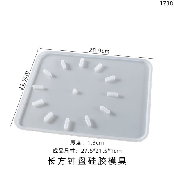 DIY crystal dropper resin grinding tool rectangular large hanging clock ornament silicone mold source goods