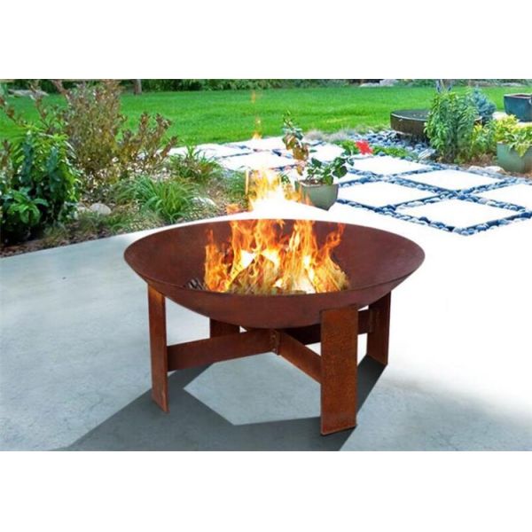 Customized Backyard Patio Heater Corten Steel Brazier Wood Burning Fire Bowl Pit