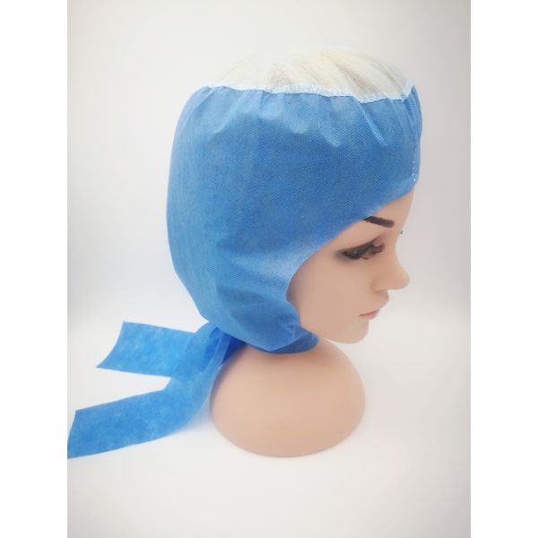 Hubei Haixin Streamer Clean Room Cap Nurse Surgical Medical Muslim Hat Head Cover Non Woven Caps Disposable PP Cap Wholesale