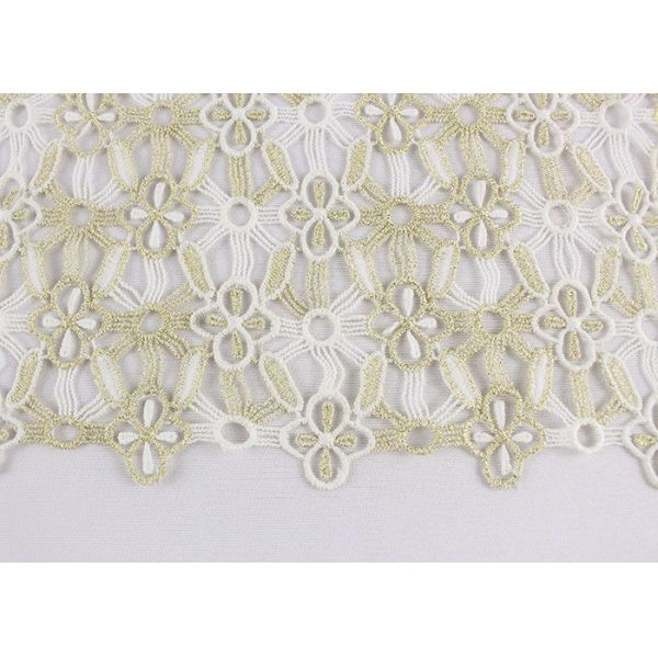 Ткань шнурка полиэстера с флористическим шнурком конструирует металлическую ткань для одежды моды