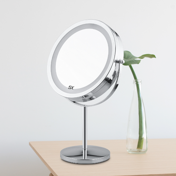 Adjustable Magnification Vanity Mirror Magnifying LED Lighted Makeup Mirror with Suction Cup,bathroom Flexible Gooseneck 10X