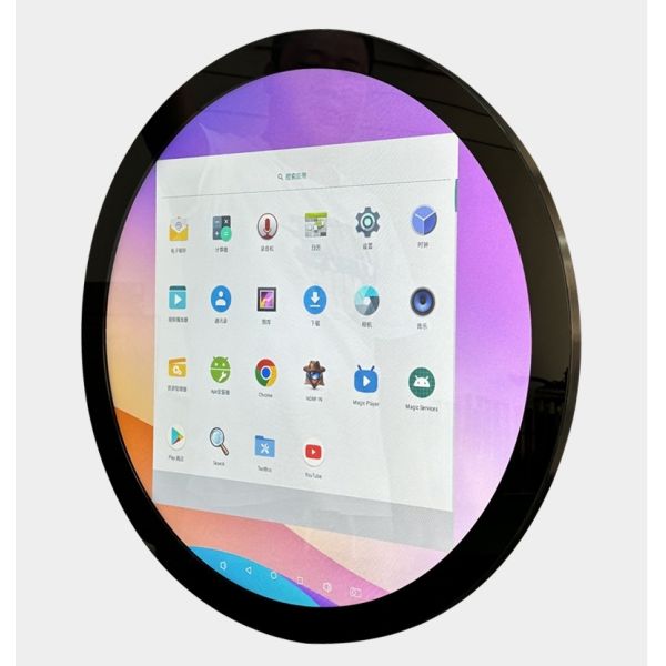 MJK 23.6 Inch 1280*1280 Touch LCD Display Android OS Based Circular Display Digital Signage for Shop Promotion Animation
