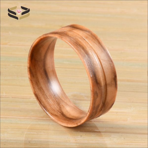 8mm 6mm Polished Flat Olive Wood Ring Core Blanks for Inlay Certificate Type Third Party Appraisal Mens Wedding Band
