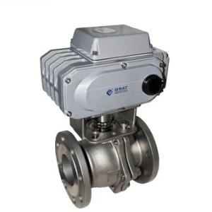 Class 150lb A216 WCB 2PC Electric Actuator Operated Ball Valve