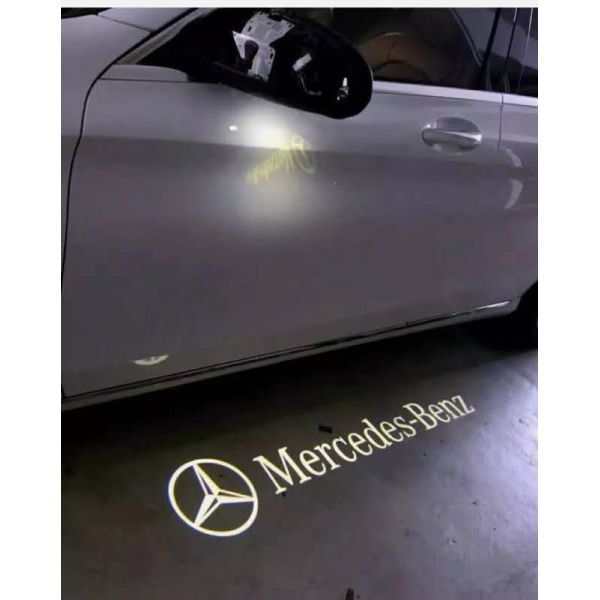 DC 12V Mirror LED Car Logo Welcome Light 6500K For Mercedes Benz ODM