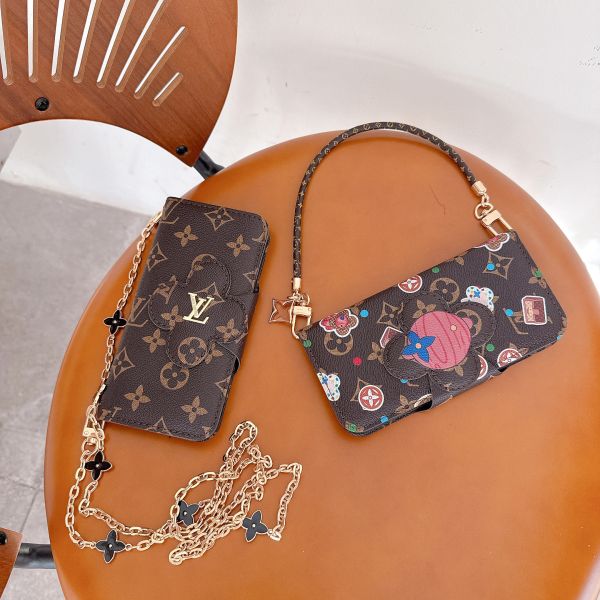 LV Left and Right Card Slot Leather Case for iPhone 17 Pro Max