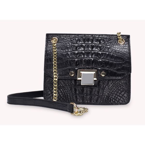 2019 alligator leather one-shoulder cross small square bag fashion crocodile leather ladies bag