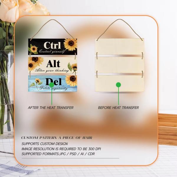 Indicateur suspendu en bois à sublimation avec corde pour l'impression par sublimation