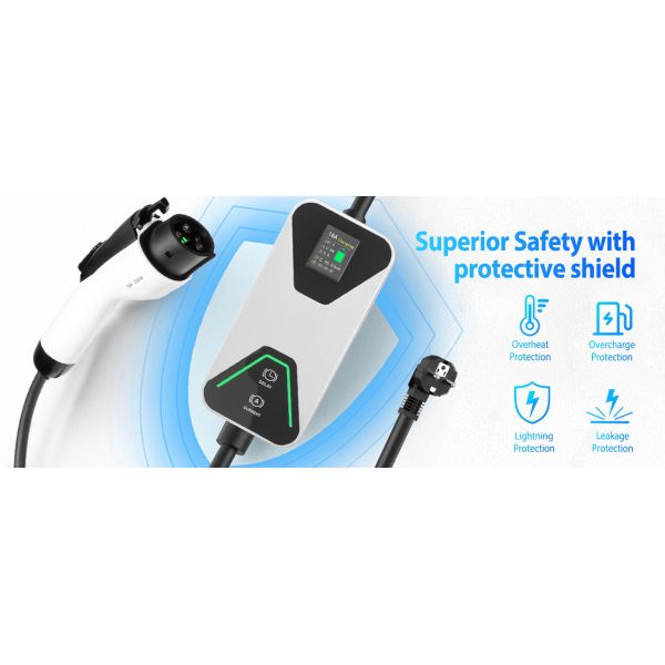 Type 1 / 2 Schuko Plug Portable EV Charger 8A 10A 13A 16A Электрическое зарядное устройство