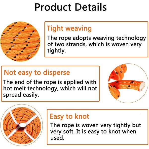 Нейлона оплетки дюйма 1/2 веревочка двойного вытягивая 150 футов веревочки полиэстера