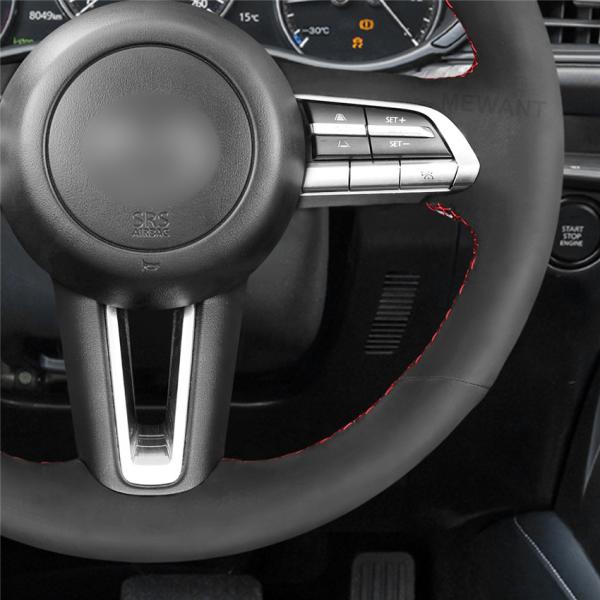 Custom Hand Stitching Soft Suede Steering Wheel Cover for Mazda CX-30 CX30 Mazda 3 Axela 2019-2020