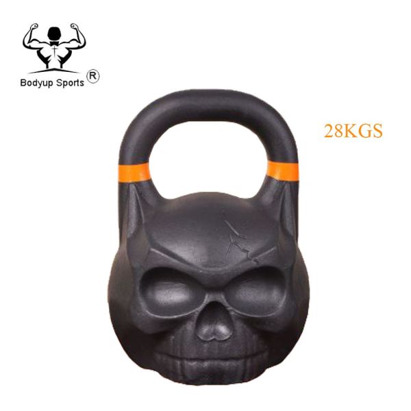 Competition Powder Painting Iron Skull Kettlebell / Power Training Skull Kettlebell