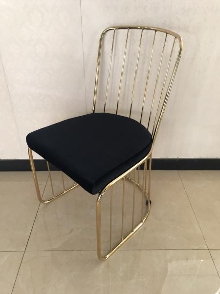 Nordic Golden 42cmx42cm 150kg Black Iron Dining Chairs