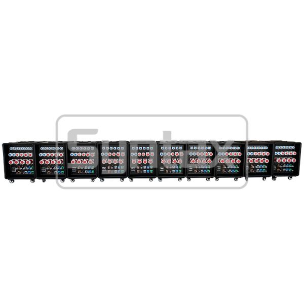 Syntax MD5 IP67 Waterproof 500A Three Phase HDPE Portable Power Distribution Box on Wheels with Powerlocks 500A for FIFA Sporting Events In Qatar