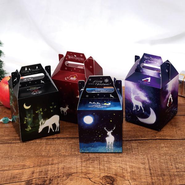 A Single Apple Gift Box For Christmas Eve With Custom Printed Surface