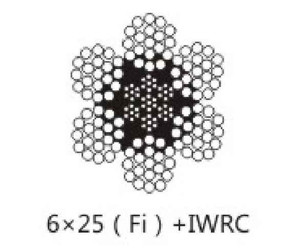 DIN3057，6×25（Fi）+FC，6×25（Fi)+ IWRC,6×26（WS）+FC，6×26（WS)+IWRC