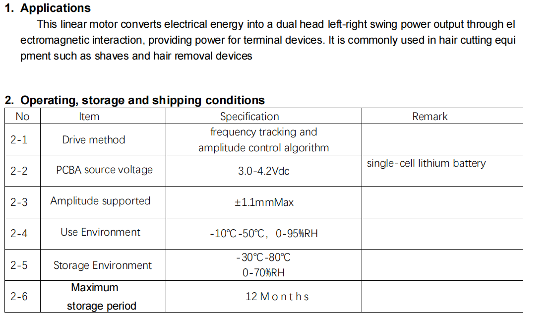 Micro Linear Motor Single-Cell Lithium Battery 3.0-4.2Vdc Electric Shaver Motor For  Reciprocating Motor For The Razor