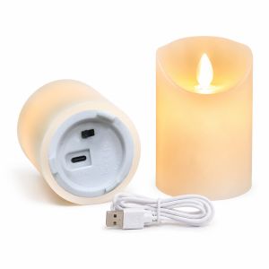 Rechargeable LED Candle with Remote Control and Paraffin Wax for Indoor