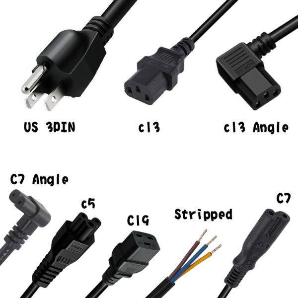 USA Nema5-15p AC Power Supply Cable Cord 18awg 3 Pin Plug To IEC C13 OEM