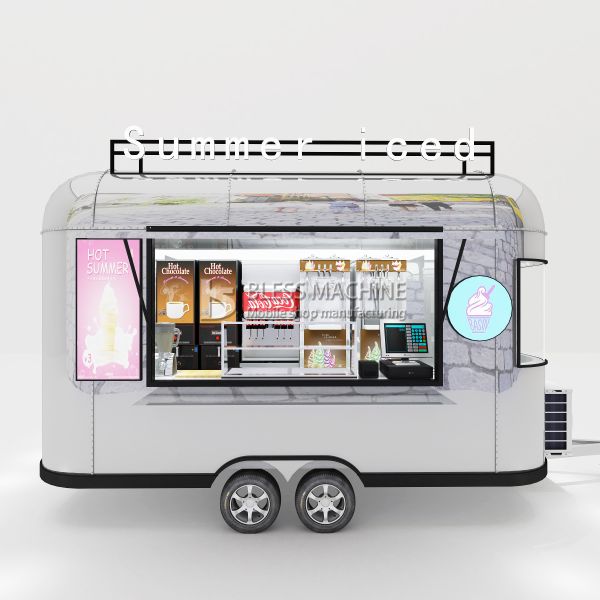 110v/220v Voltage 2022 Mobile Food Snack Ice Cream Cold Drink Coffee Milky Tea Van Truck Trailer Boutique