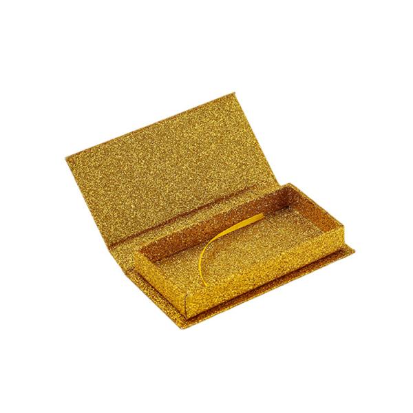 Colorido Brillo Brillante Oro Rosado Magnético Embalaje de pestañas vacías caja con logotipo personalizado