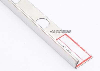 Brushed Steel Tile Trim 8mm , L Shaped Stainless Steel Outside Corner Molding
