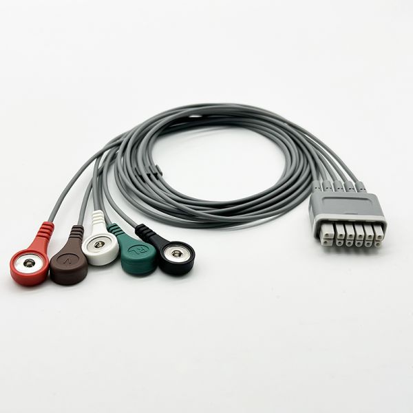 Серый цвет TPU 0.9m подводящих проводов TM60/80 ECG EY6511B телеметрии Mindray