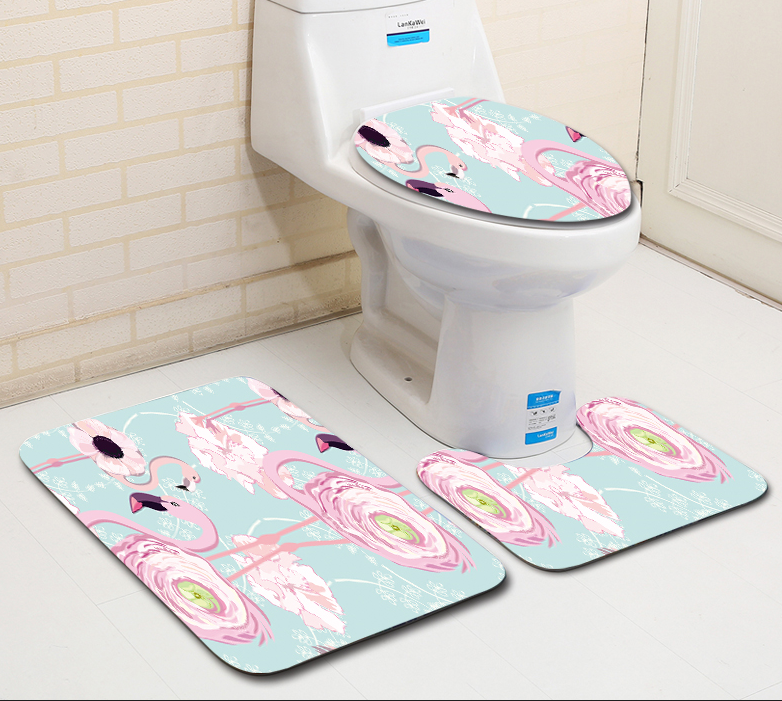 Flamingo Toilet Seat Cushion 45*37 Carpet Toilet Seat Cover