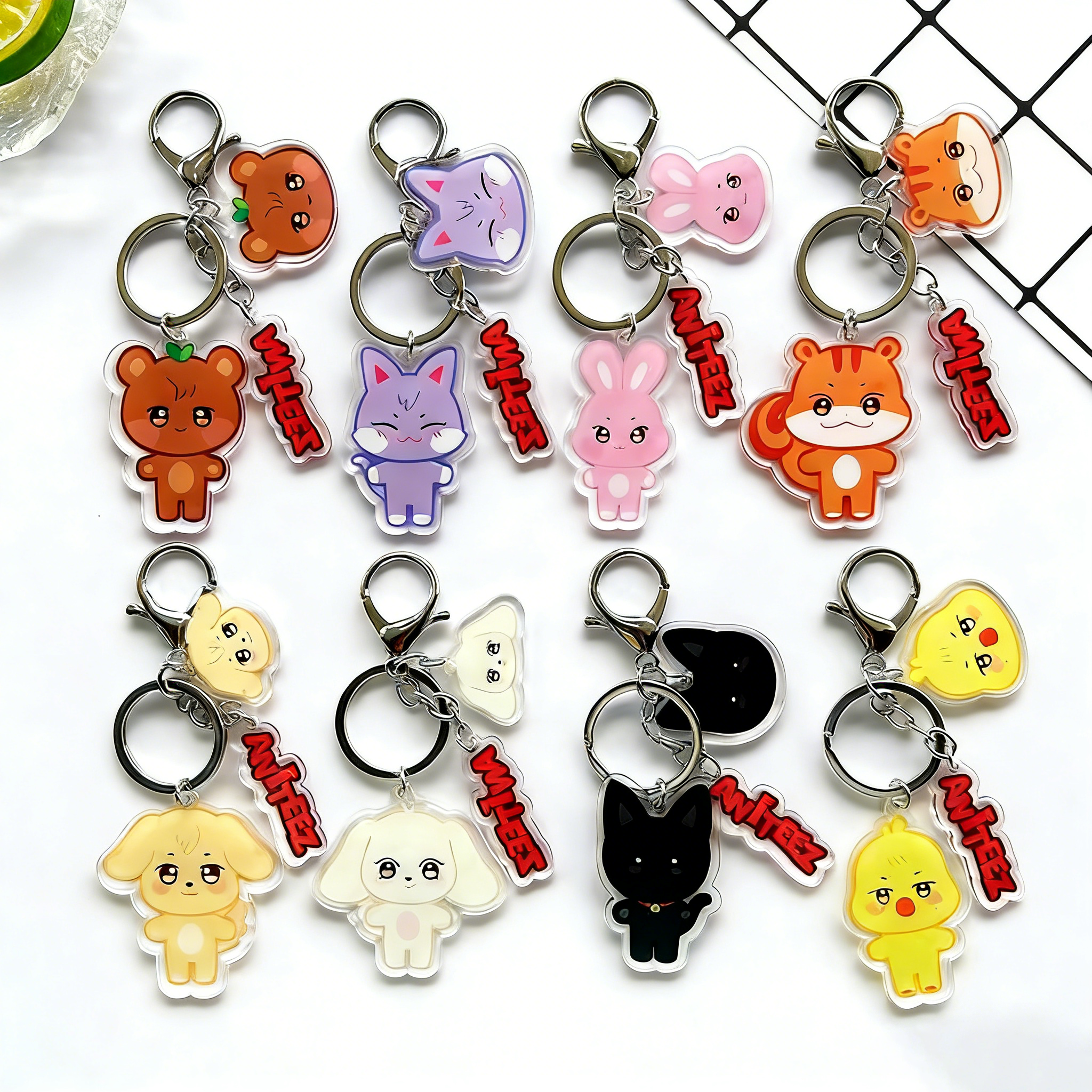 Custom Acrylic Keychains Plastic Alphabet Letter Key Ring Acrylic Charms Bag Pendant