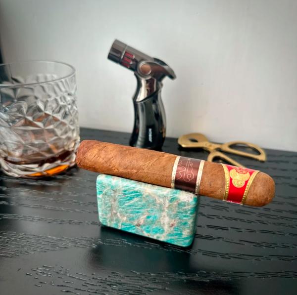 Green Marble Cigar Rest Portable Customized For Office Decoration
